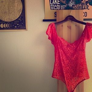 Flirty Lace Free People Bodysuit!